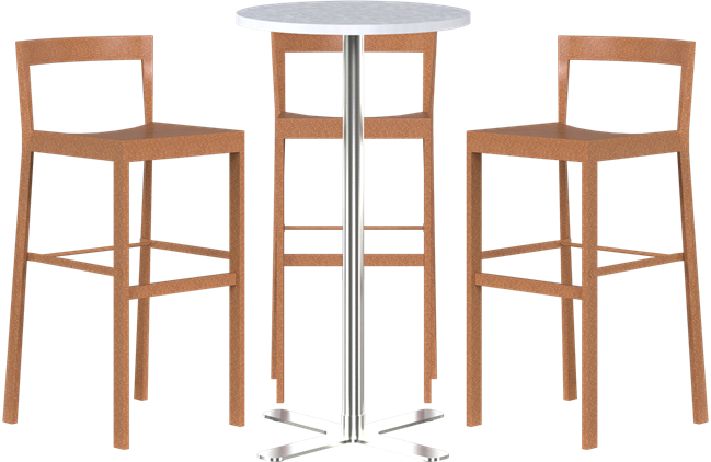 Baxter Bar Table Package - 3 Stools