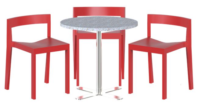 Baxter Cafe Table Package - 3 Chairs