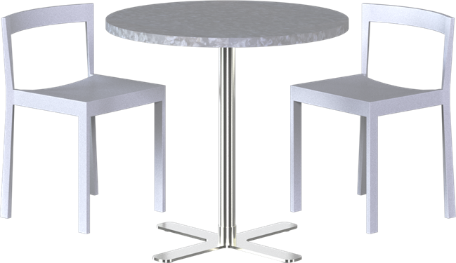 Baxter Cafe Table Package - 2 Chairs