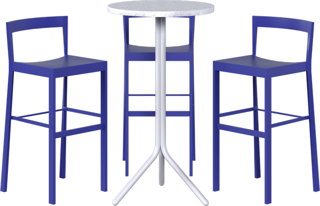 Baxter Poseidon Bar Table Package - 3 Stools