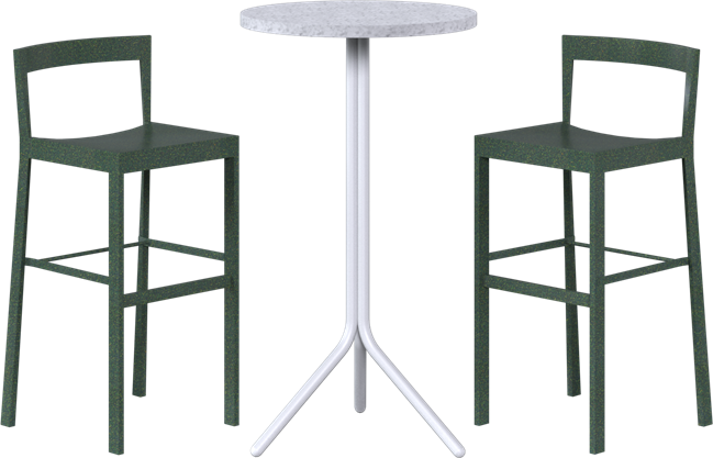 Baxter Poseidon Bar Table Package - 2 Stools