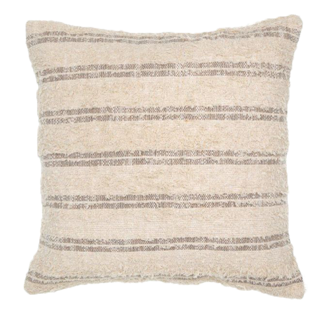 Mahala Cushion - Natural with Grey Stripe