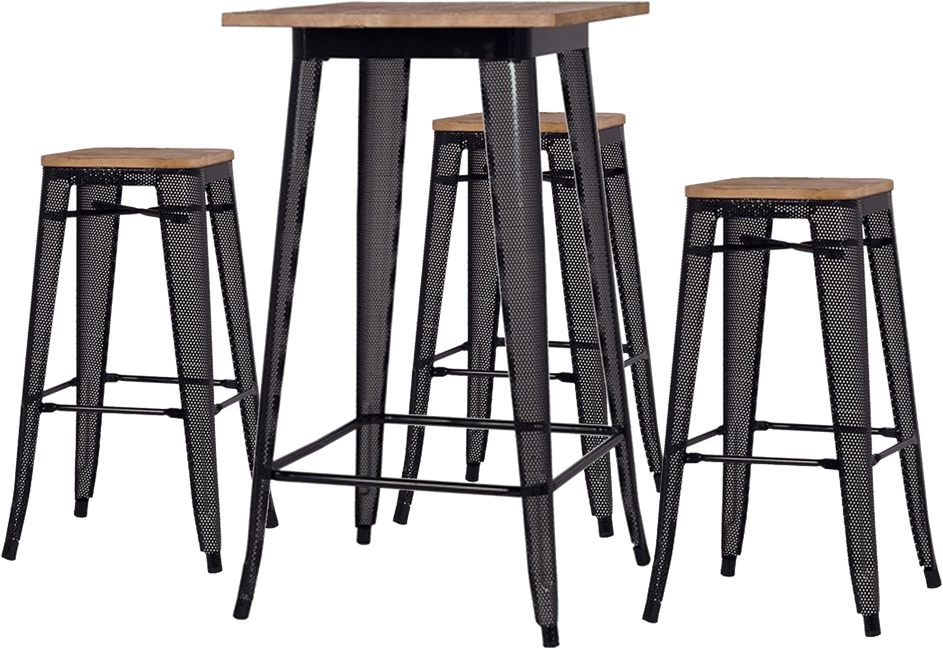 Tolix Timber Square Bar Table Package