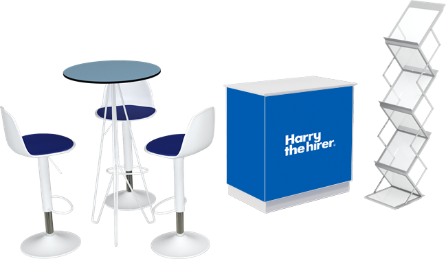 Walk on Bar Table Package - Chameleon Cupboard with Signage print