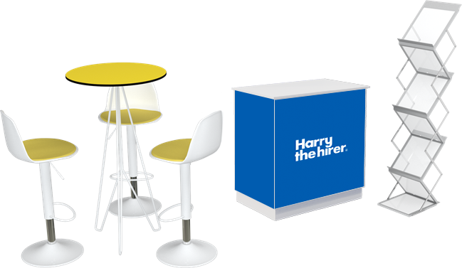Walk on Bar Table Package - Chameleon Cupboard with Signage print