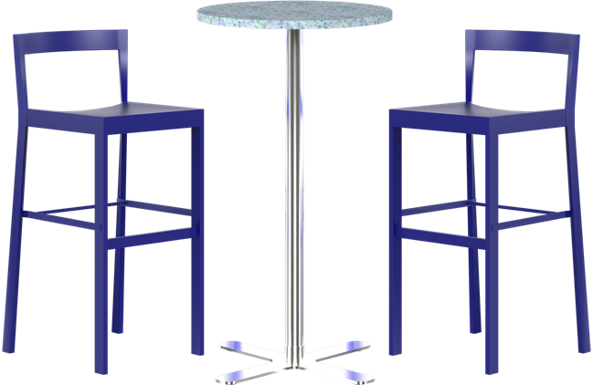 Baxter Bar Table Package - 2 Stools