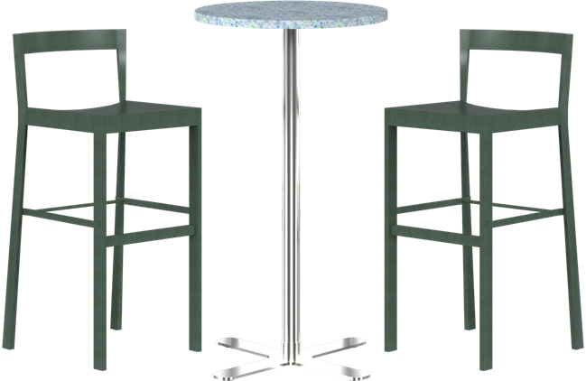 Baxter Bar Table Package - 2 Stools