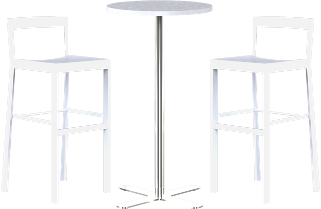 Baxter Bar Table Package - 2 Stools