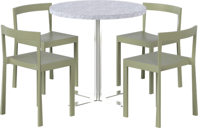 Baxter - Poseidon Cafe Table Package - 4 Chairs