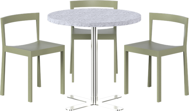 Baxter Cafe Table Package - 3 Chairs