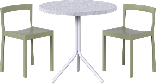 Baxter - Poseidon Cafe Table Package - 2 Chairs
