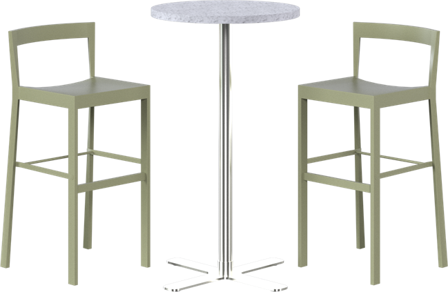 Baxter Bar Table Package - 2 Stools