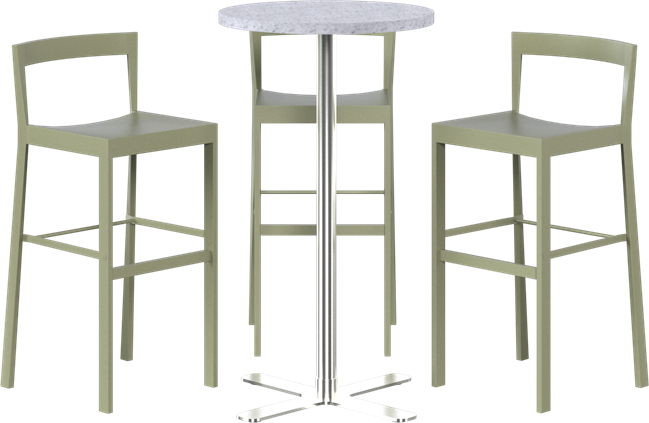 Baxter Bar Table Package - 3 Stools