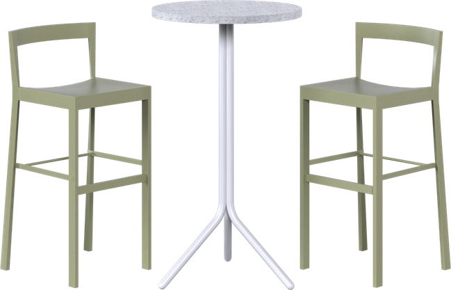Baxter Poseidon Bar Table Package - 2 Stools