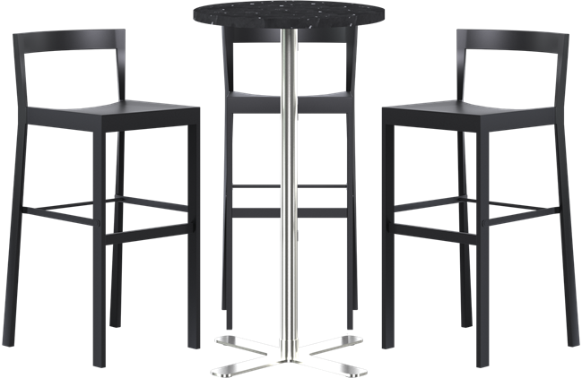 Baxter Bar Table Package - 3 Stools