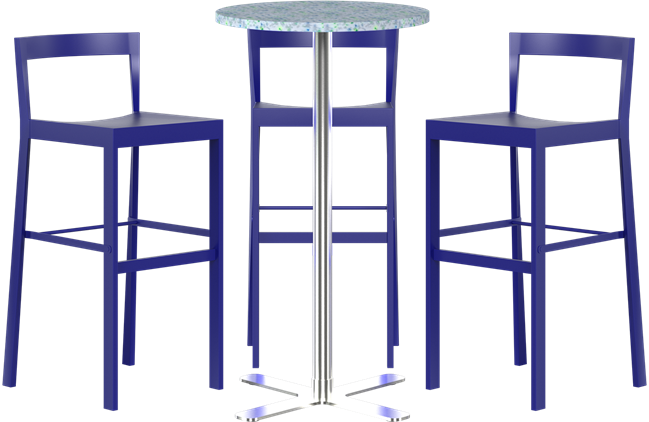 Baxter Bar Table Package - 3 Stools