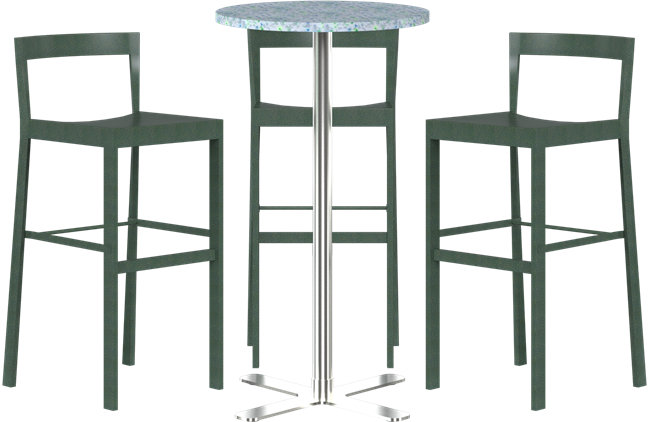 Baxter Bar Table Package - 3 Stools