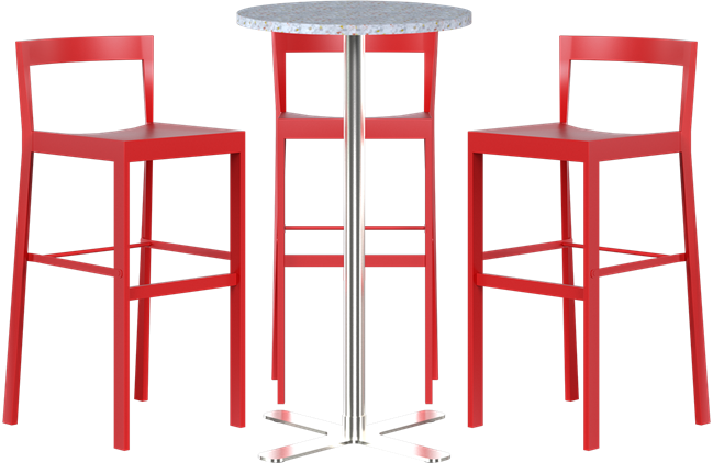 Baxter Bar Table Package - 3 Stools