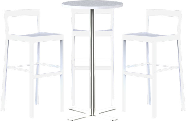 Baxter Bar Table Package - 3 Stools