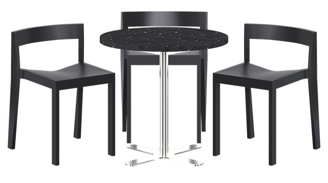 Baxter Cafe Table Package - 3 Chairs