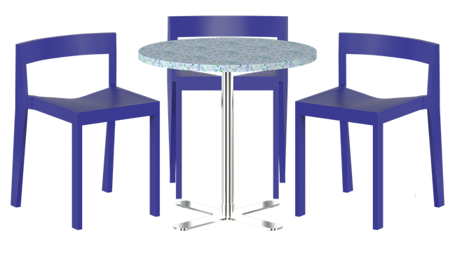 Baxter Cafe Table Package - 3 Chairs