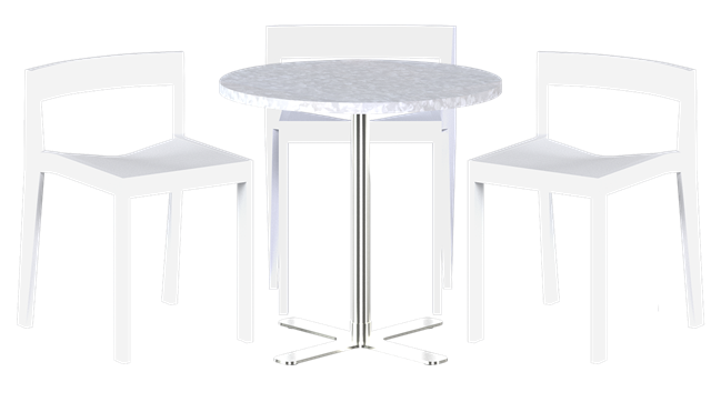 Baxter Cafe Table Package - 3 Chairs