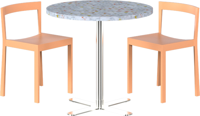Baxter Cafe Table Package - 2 Chairs
