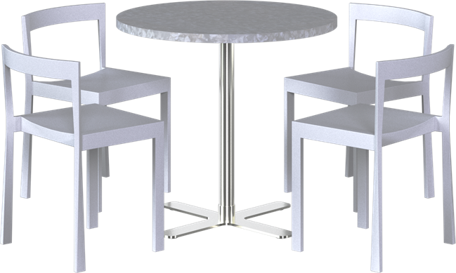 Baxter Cafe Table Package - 4 Chairs