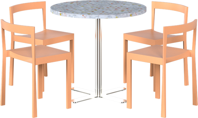 Baxter Cafe Table Package - 4 Chairs
