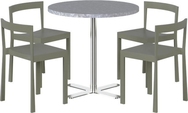 Baxter Cafe Table Package - 4 Chairs