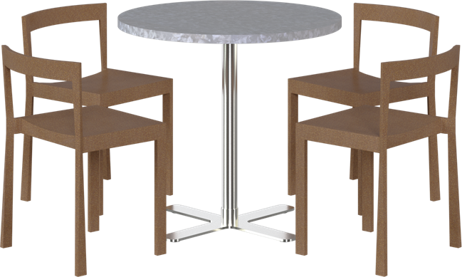 Baxter Cafe Table Package - 4 Chairs