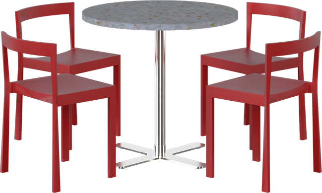 Baxter Cafe Table Package - 4 Chairs