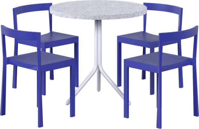 Baxter - Poseidon Cafe Table Package - 4 Chairs