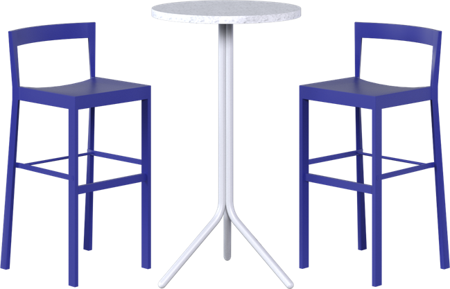 Baxter Poseidon Bar Table Package - 2 Stools