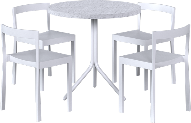 Baxter - Poseidon Cafe Table Package - 4 Chairs