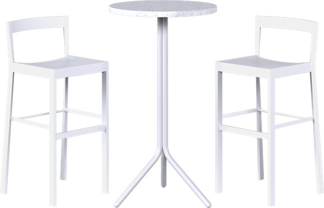 Baxter Poseidon Bar Table Package - 2 Stools