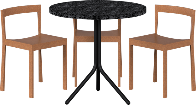 Baxter - Poseidon Cafe Table Package - 3 Chairs