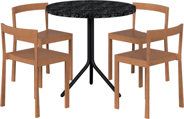 Baxter - Poseidon Cafe Table Package - 4 Chairs