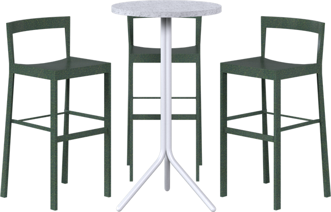 Baxter Poseidon Bar Table Package - 3 Stools
