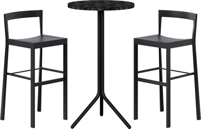 Baxter Poseidon Bar Table Package - 2 Stools