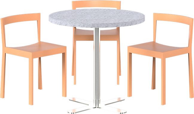 Baxter Cafe Table Package - 3 Chairs