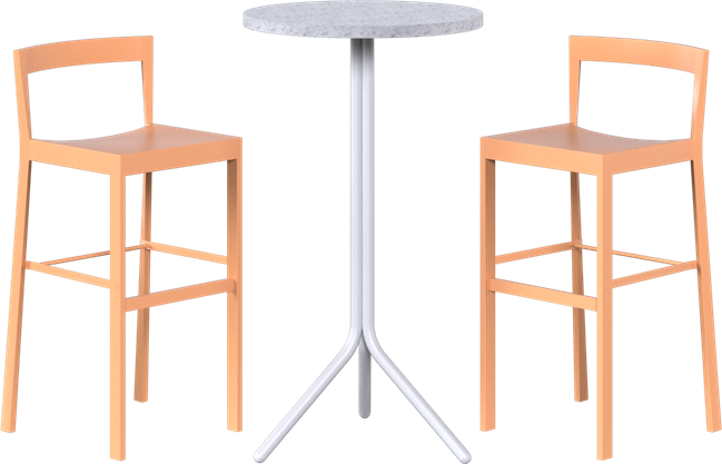 Baxter Poseidon Bar Table Package - 2 Stools