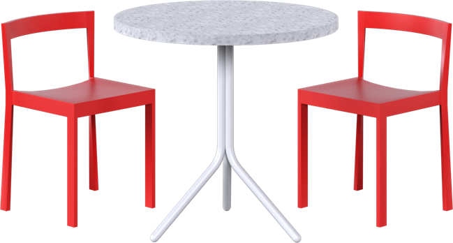 Baxter - Poseidon Cafe Table Package - 2 Chairs