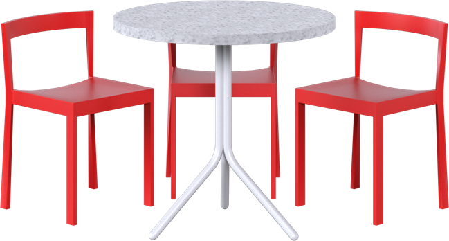 Baxter - Poseidon Cafe Table Package - 3 Chairs