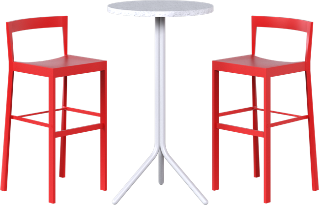 Baxter Poseidon Bar Table Package - 2 Stools