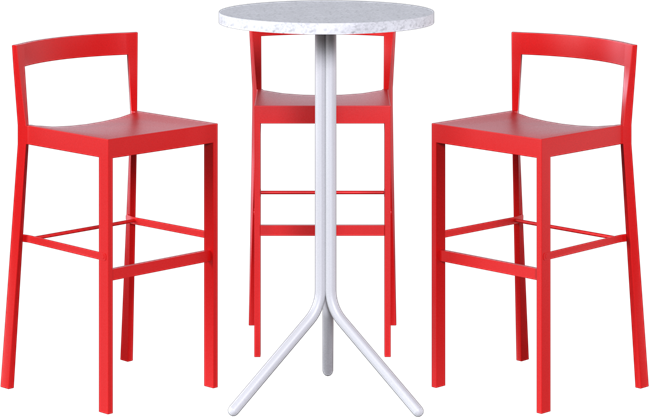 Baxter Poseidon Bar Table Package - 3 Stools