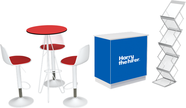 Walk on Bar Table Package - Chameleon Cupboard with Signage print