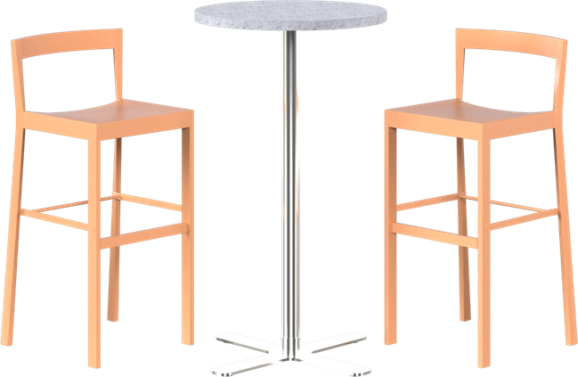 Baxter Bar Table Package - 2 Stools